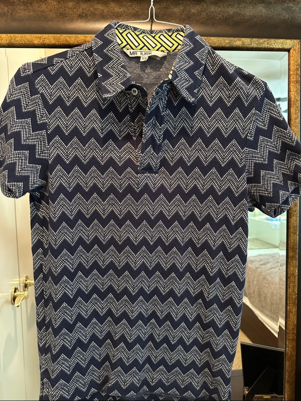 Navy Zigzag Polo Shirt